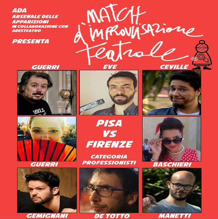 Match d'improvvisazione teatrale ALL STARS, Pisa, giovedì 3 maggio 2018, ore 21