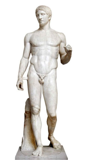 Policleto, Doriforo, IV sec. a.C. Copia romana del I sec. a.C. Marmo, h. 212 cm. Museo Archeologico Nazionale, Napoli