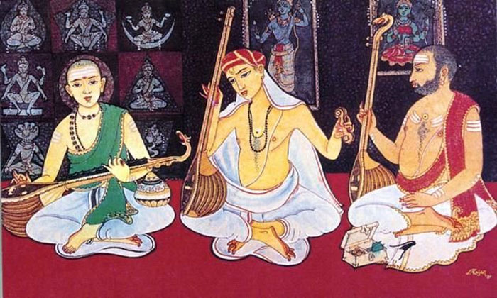 The trinity of Carnatic Music: Muthuswami Dikshitar,Thyagaraja and Shyama Sastri