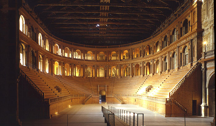 Il Teatro Farnese nel complesso monumentale della Nuova Pilotta a Parma 