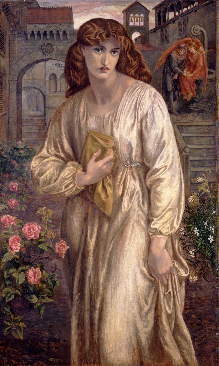 Dante Gabriel Rossetti (Londra, 1828 - Kent, 1882), Il saluto di Beatrice, 1880-1882, olio su tela, 154,3 x 91,4 cm. Toledo (Ohio), Museum of Art