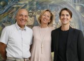 Milena Parisi con Roberto Rossin e Roland Piccoli, della Cooperativa Lavoratori Edili