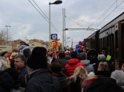 In treno a vapore al Carnevale di Fano