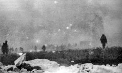 Istantanea scattata da un soldato della London Rifle Brigade nel giorno d’inizio della Battaglia di Loos (25 settembre 1915)