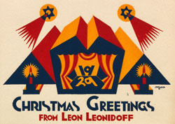 Fortunato Depero, "Christmas Greetings from Leon Leonidoff", 1929