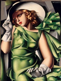 Tamara de Lempicka Jeune fille en vert (Jeune fille aux qants) (1927-1930)