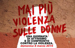 Roma, domenica 8 marzo 2015. Giornata contro la violenza sulle donne. Restauro del muro alla memoria delle vittime di femminicidio, a cura di Retake Roma