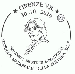 Annullo speciale 500° anniversario morte di Botticelli