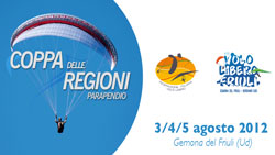Coppa delle Regioni di parapendio, Gemona (UD), dal 3 al 5 agosto 2012