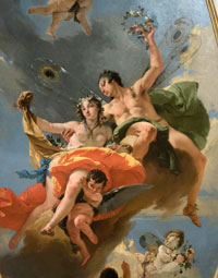 Giambattista Tiepolo, Zefiro e Flora (part.), 1734-1735