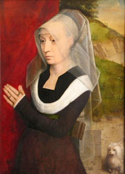Hans Memling, Ritratto di una donna in preghiera, 1490