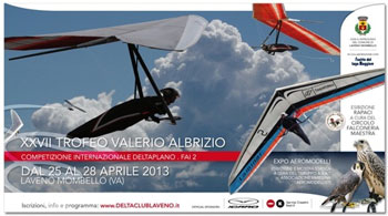 Dal 25 al 28 aprile i piloti di deltaplano saranno impegnati a Laveno Mombello (Varese) per il Trofeo Valerio Albrizio, edizione numero 27