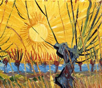 Vincent van Gogh, salici potati al tramonto (particolare), 1888
