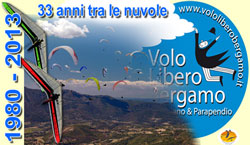 Il Club Volo Libero Bergamo celebrerà il 33° anniversario domenica 15 settembre 2013